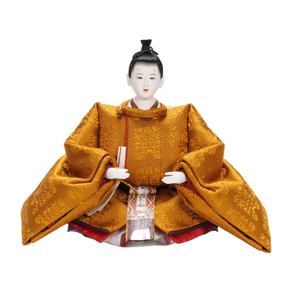 【雛人形】京十二番 黄櫨染 桐竹鳳凰文様 親王飾り | 小出松寿作