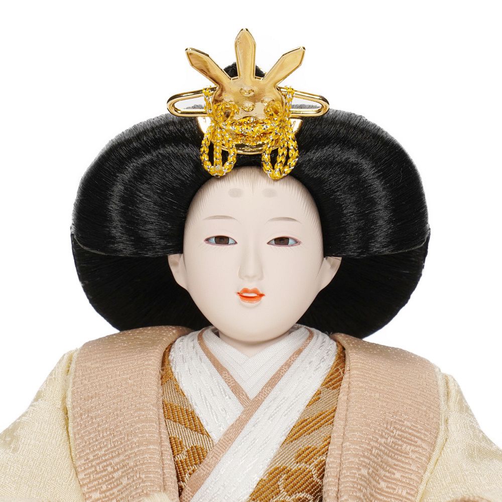 【雛人形】芥子 刺繍桜(ベージュ) 親王揃い収納飾り | 横山一彦作