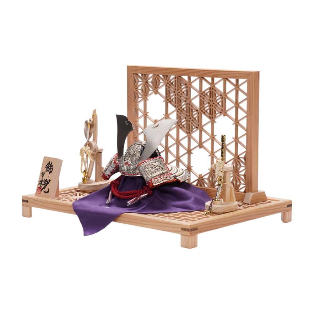 【五月人形】《限定品》五分之一 純白之竹雀 兜飾り | 雄山作