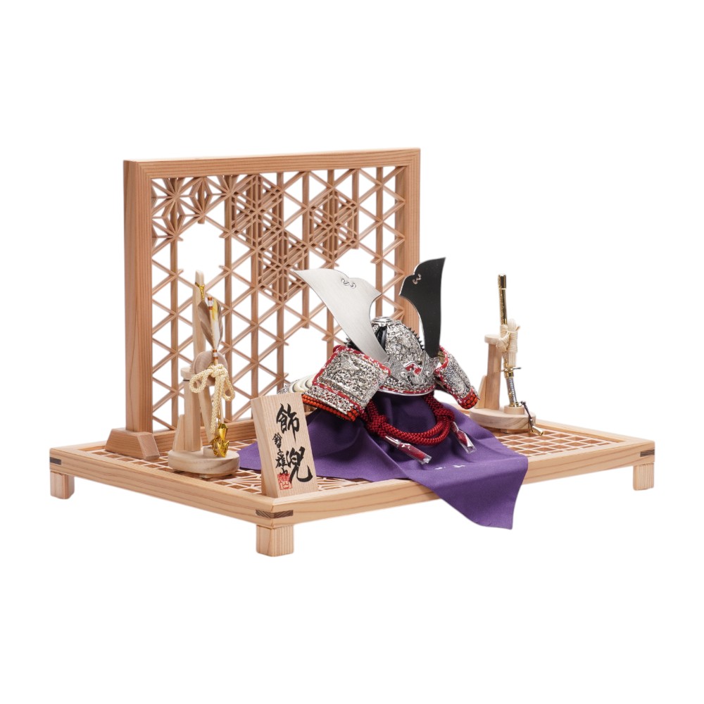 【五月人形】《限定品》五分之一 純白之竹雀 兜飾り | 雄山作