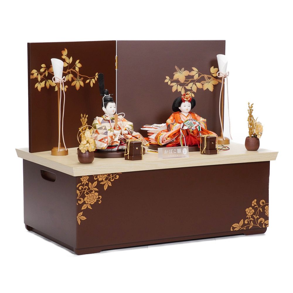 雛人形】三寸 おぼこ雛 宝尽くし文様 親王揃い収納飾り | 小出松寿作