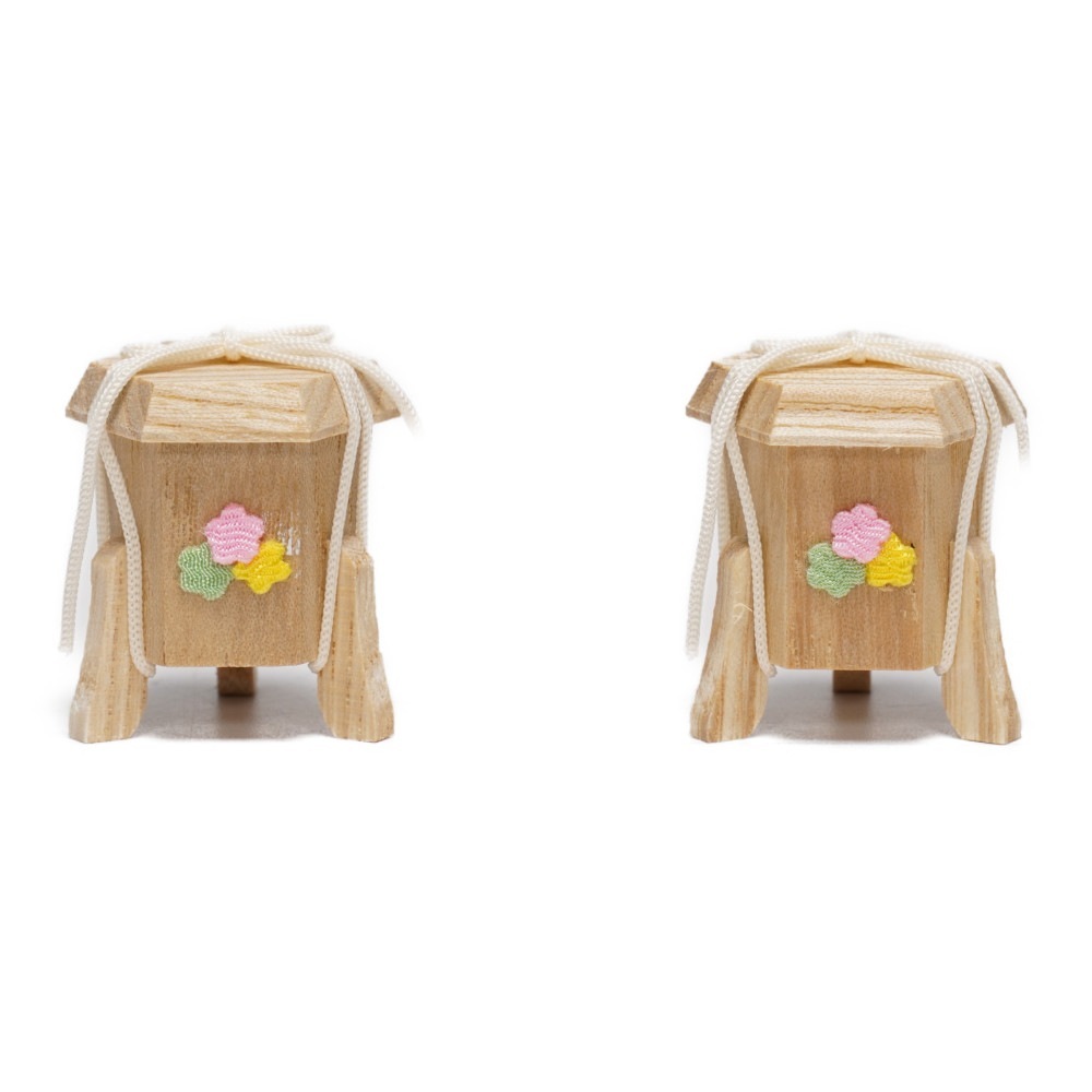 【雛人形】「葵」 桜ちらし刺繍(白・ピンク)×麻の葉に刺繍桜(紺・赤) 双子飾り〈柴田家千代作〉[253-123]