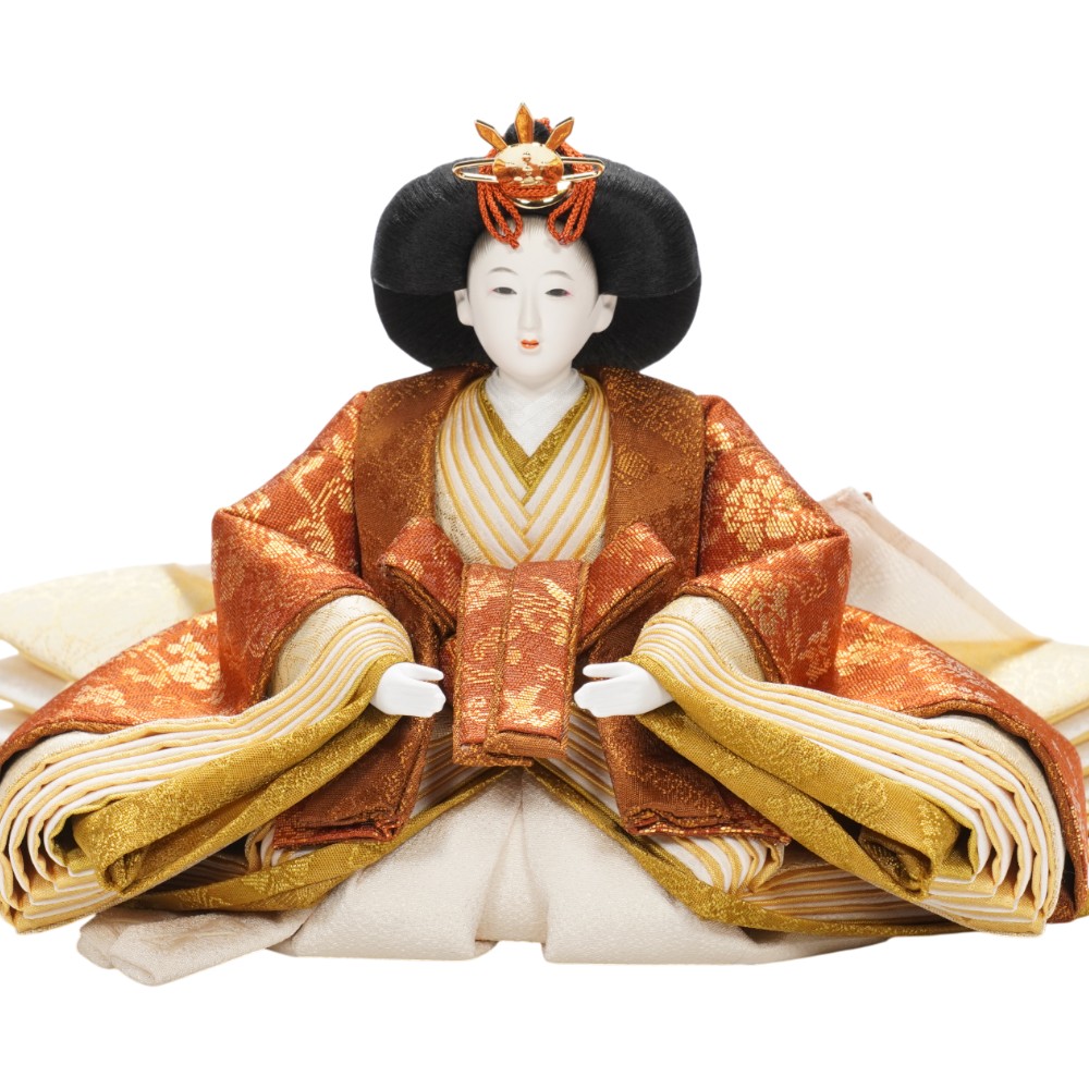 【雛人形】京十二番 高雄 牡丹唐草文様(伽羅色×弁柄色) 親王飾り | 小出松寿作