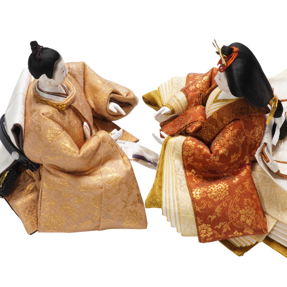 【雛人形】京十二番 高雄 牡丹唐草文様(伽羅色×弁柄色) 親王飾り | 小出松寿作