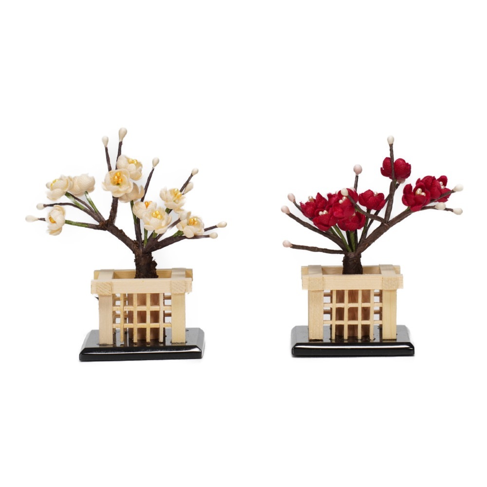 【雛人形】「葵」 桜ちらし刺繍(白・ピンク)×麻の葉に刺繍桜(紫) 双子飾り〈柴田家千代作〉[253-124]