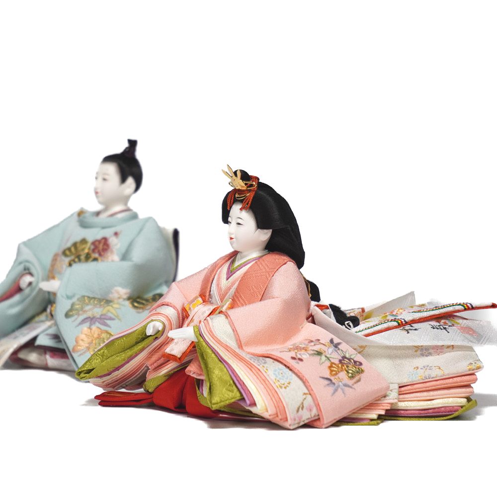 【雛人形】京十二番 京刺繍 松竹梅文様 親王飾り | 小出松寿作