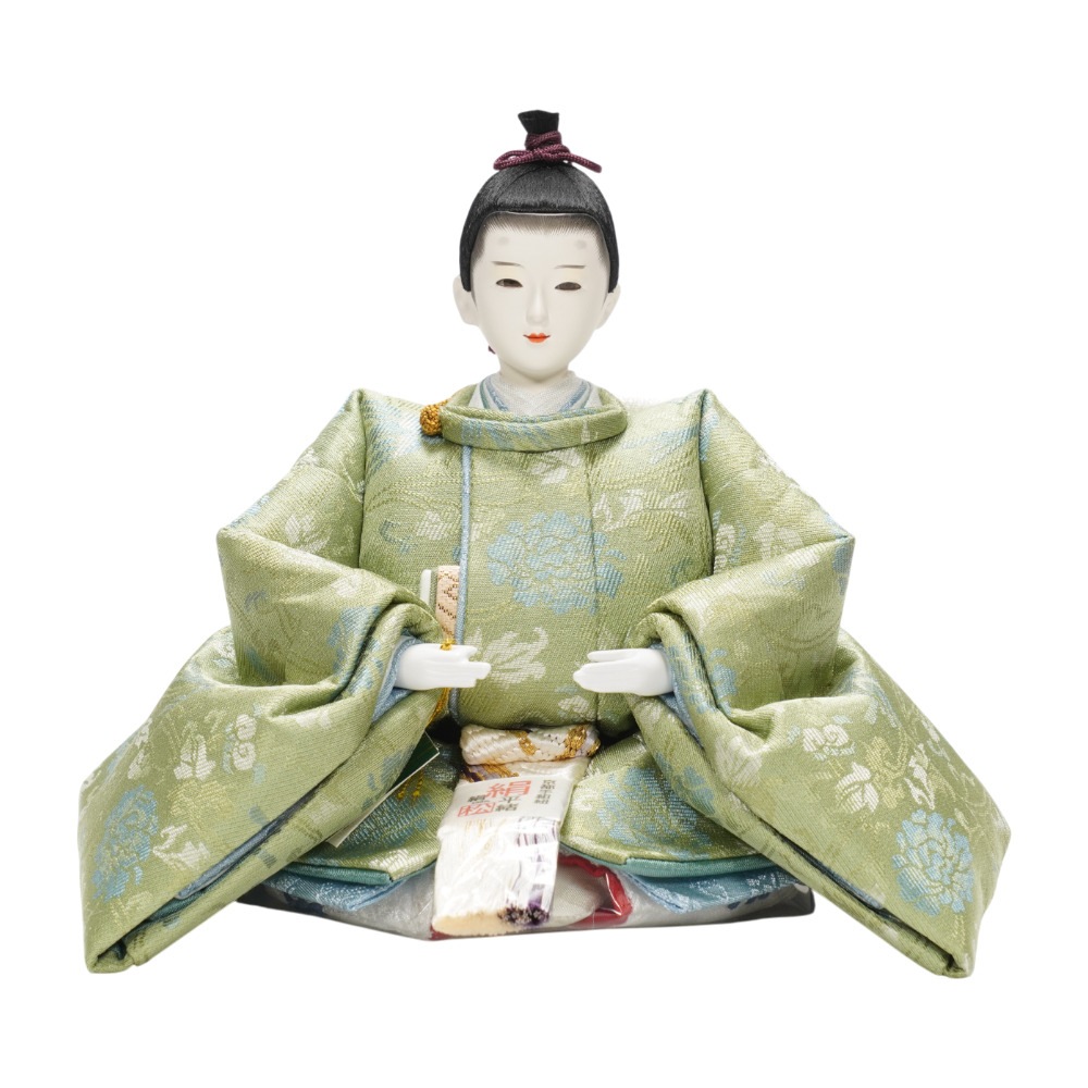 【雛人形】京十二番 高雄 牡丹唐草文様(柳色・薄紅梅) 親王飾り | 小出松寿作