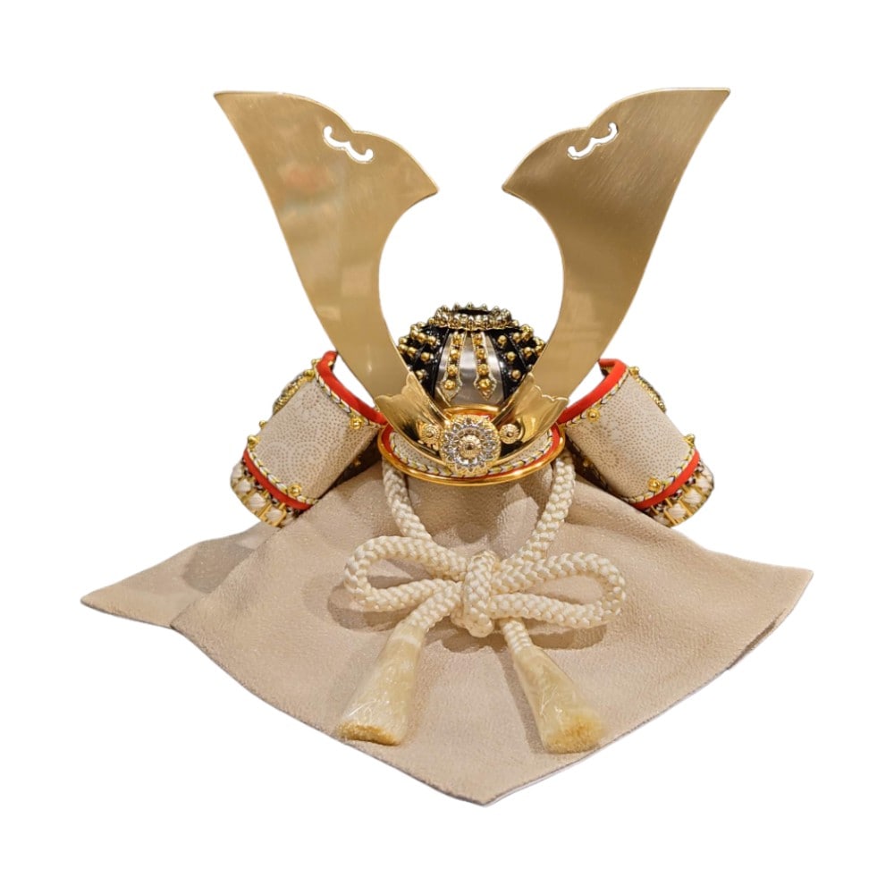 【五月人形】8号 綺羅星 白糸威 兜飾り〈翠鳳作〉[255-122]