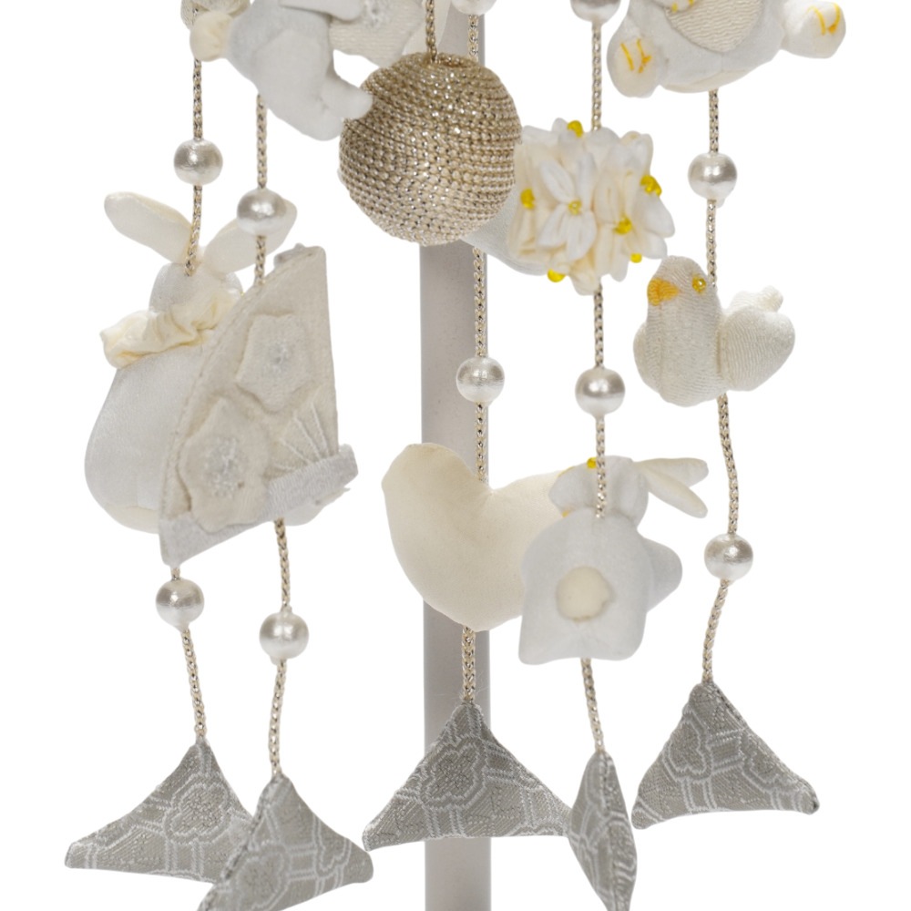 【つるし飾り】ミニうさぎっ子 (シャイングレー) 3-A51GR〈女の子〉[263T-001]