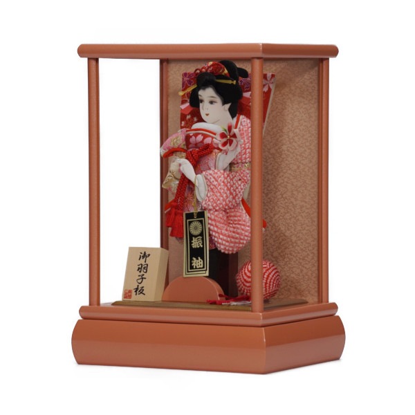 【羽子板】7号 振袖 華(パールピンク塗)〈美光作〉[212-107]