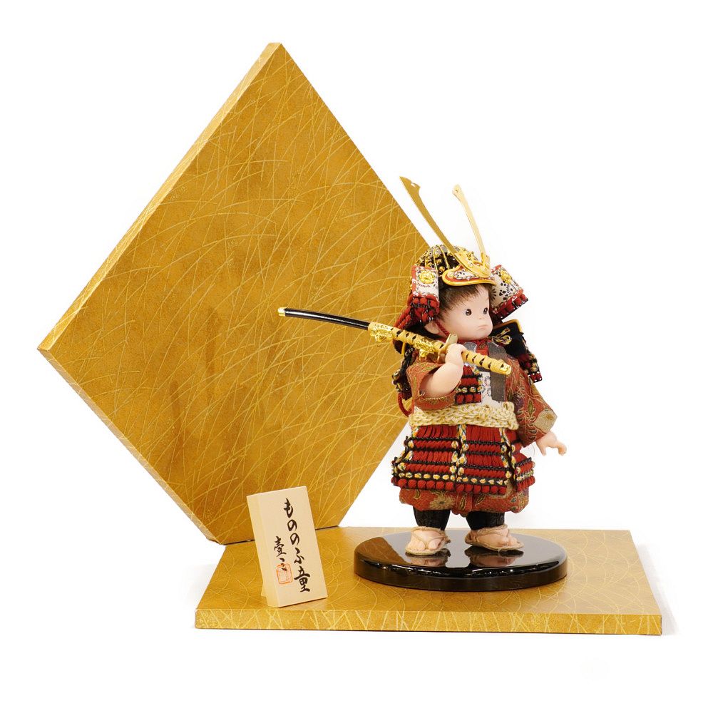 5*3様 赤蝦夷松　1本立て　最高品 純金箔押大鍬兜 10号 正絹赤糸縅 会津塗双龍収納飾 – スガ人形店