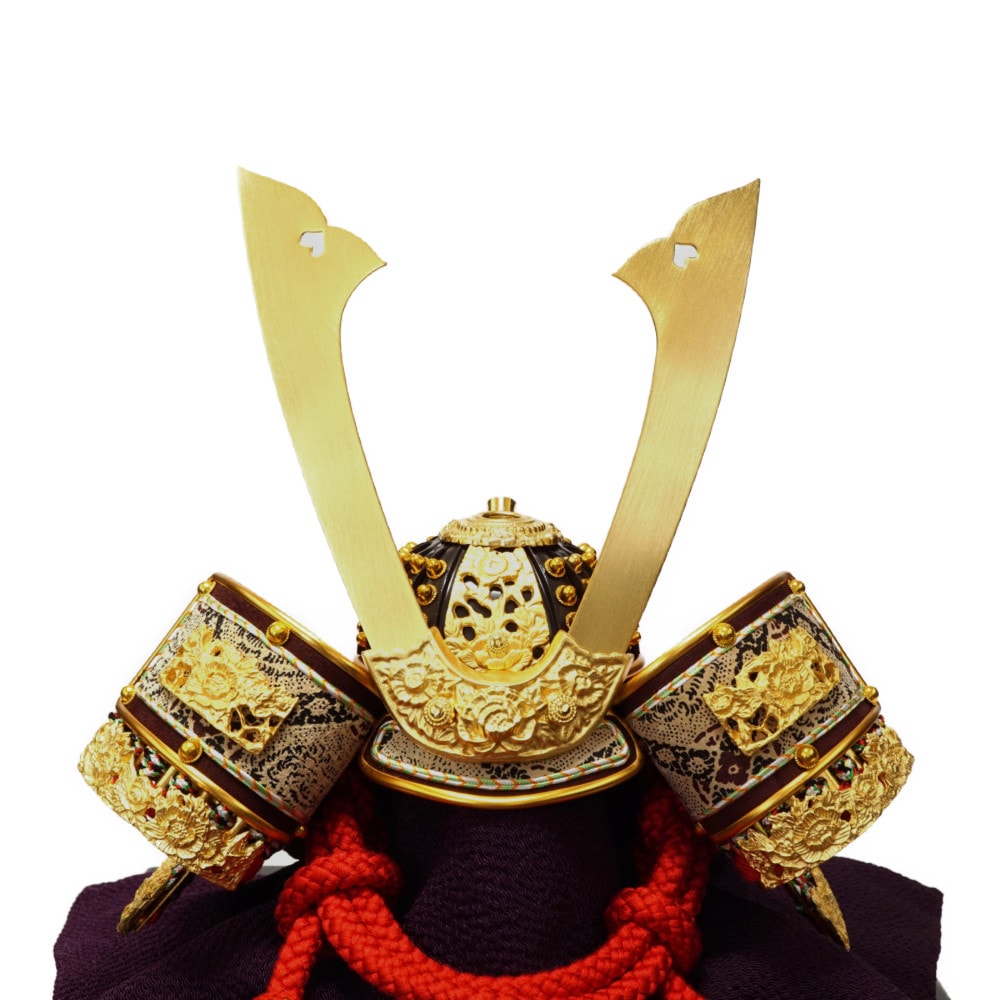 五月人形兜 samurai helmet 武久作 打ち出し本金箔押 正絹威