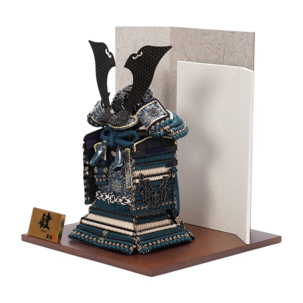 五月人形】7号 永遠奉納大鎧 青緑中ベージュ威-DEEPSEA- 鎧飾り〈翠鳳