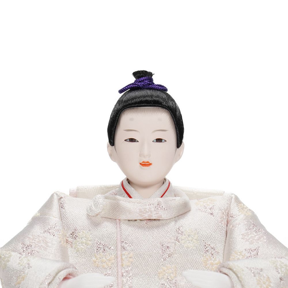 【雛人形】京十四番 金襴 花輪(白・ピンク) 親王揃いアクリルケース飾り | 恵翠作