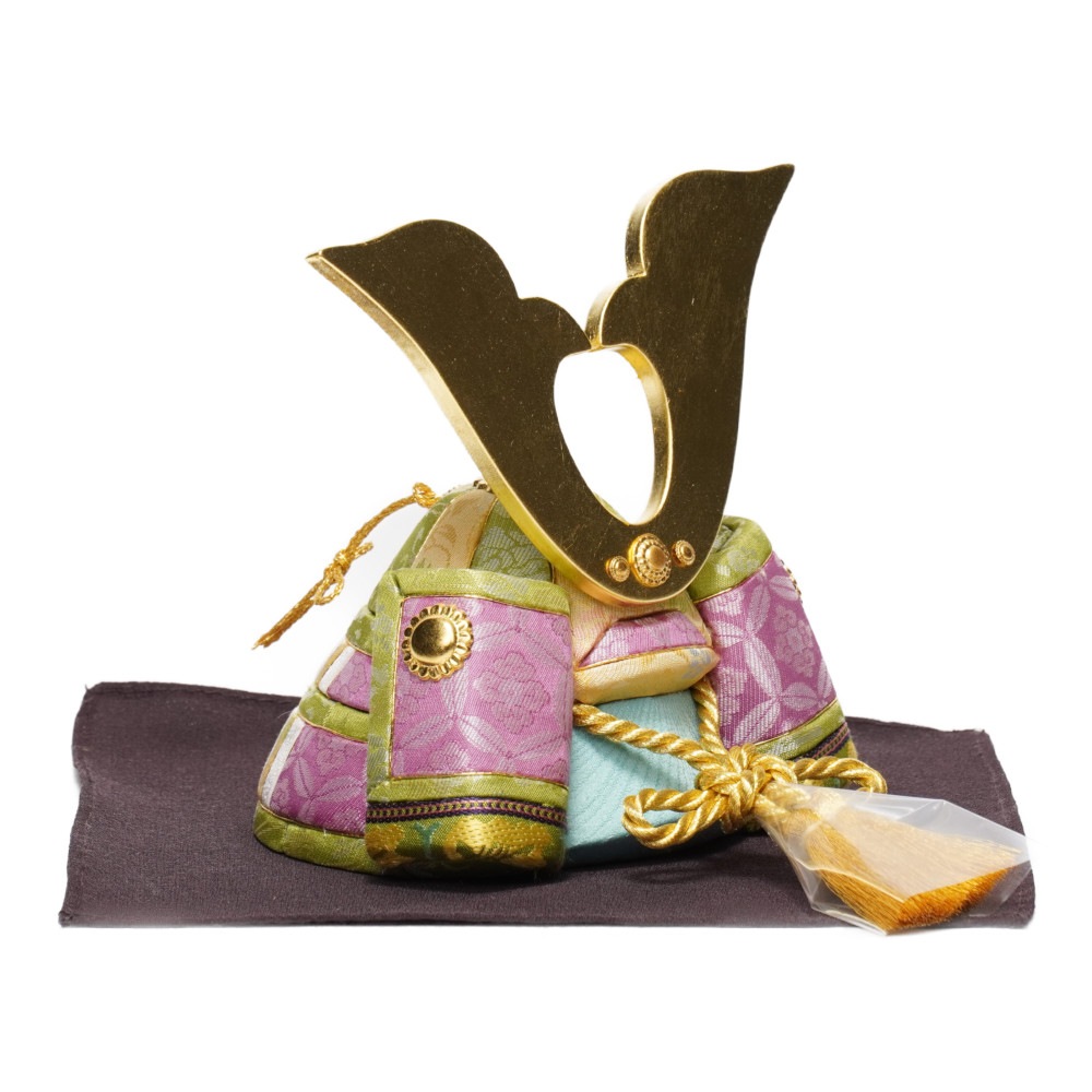 ハンドメイド　木目込み人形　鏡餅　緑系唐松模様の三宝 ハンドメイド 木目込み人形 鏡餅 緑系唐松模様の三宝