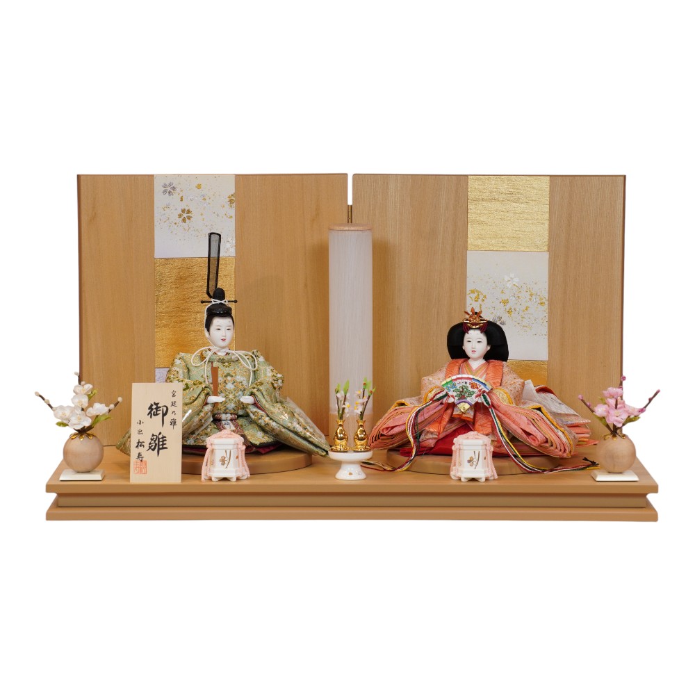 【雛人形】京十一番 平安 蜀江に唐花文様 親王飾り〈小出松寿作〉[243-188]