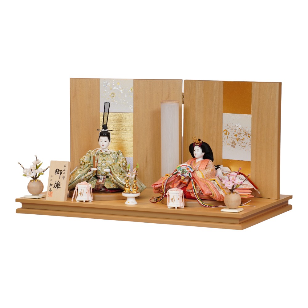 【雛人形】京十一番 平安 蜀江に唐花文様 親王飾り〈小出松寿作〉[243-188]