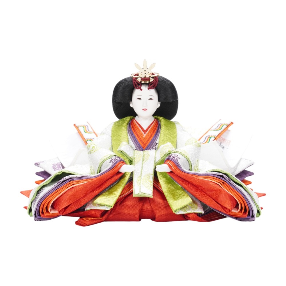 雛人形】京十番 黄櫨染 桐竹鳳凰文様 令和即位の礼(正絹) 親王飾り