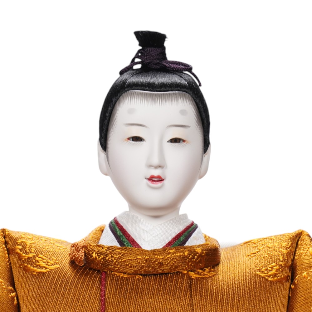 雛人形】京十番 黄櫨染 桐竹鳳凰文様 令和即位の礼(正絹) 親王飾り