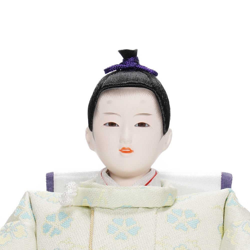 【雛人形】京十四番 金襴 花菱(グリーン・ピンク) 親王揃いアクリルケース飾り | 恵翠作
