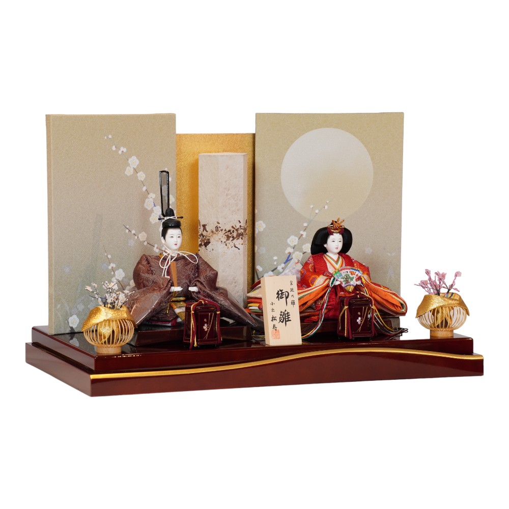 雛人形】京十一番 貴船 麹塵 桐竹鳳凰文様 親王飾り〈小出松寿作〉[243