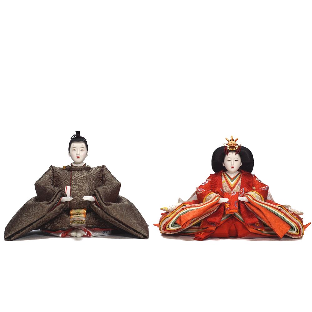 雛人形】京十一番 貴船 麹塵 桐竹鳳凰文様 親王飾り | 小出松寿作