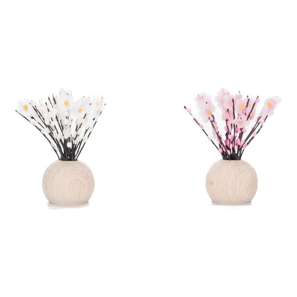 【雛人形】「葵」 麻の葉に刺繍桜(紺・赤) 親王揃いアクリルケース飾り〈柴田家千代作〉[253-136]