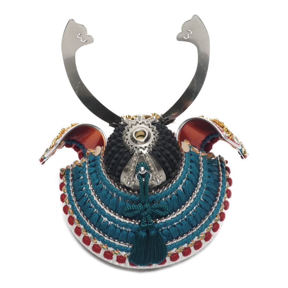 五月人形】7号 白光 プラチナ箔 色々威 兜飾り〈平安道斎作