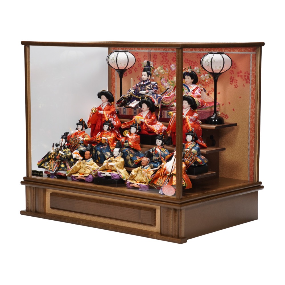 雛人形】小芥子 十五人揃いアクリルケース飾り〈雅秀作〉[263-005