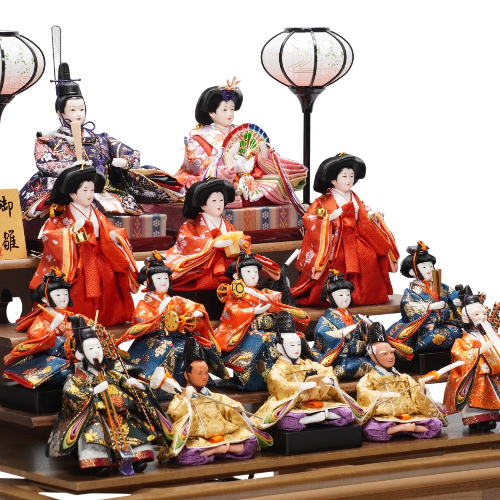 雛人形】小芥子 十五人揃いアクリルケース飾り〈雅秀作〉[263-005