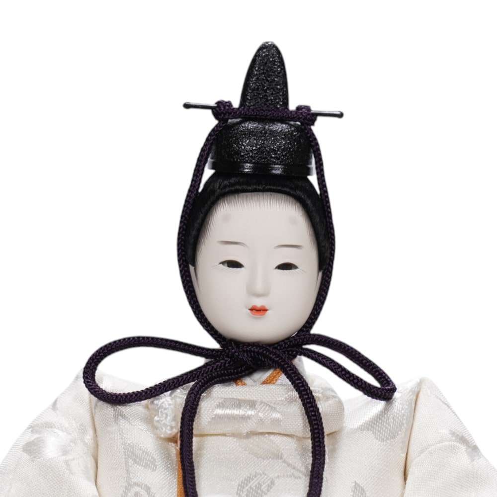 【雛人形】「葵平安」 重ね手描き薔薇(白) 親王揃いアクリルケース飾り〈柴田家千代作〉[253-138]