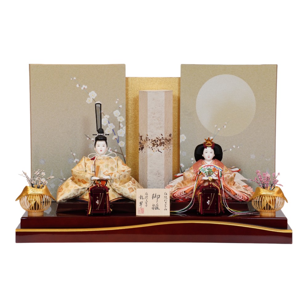 【雛人形】京十一番 菱に花文様 親王飾り | 望月龍翠作