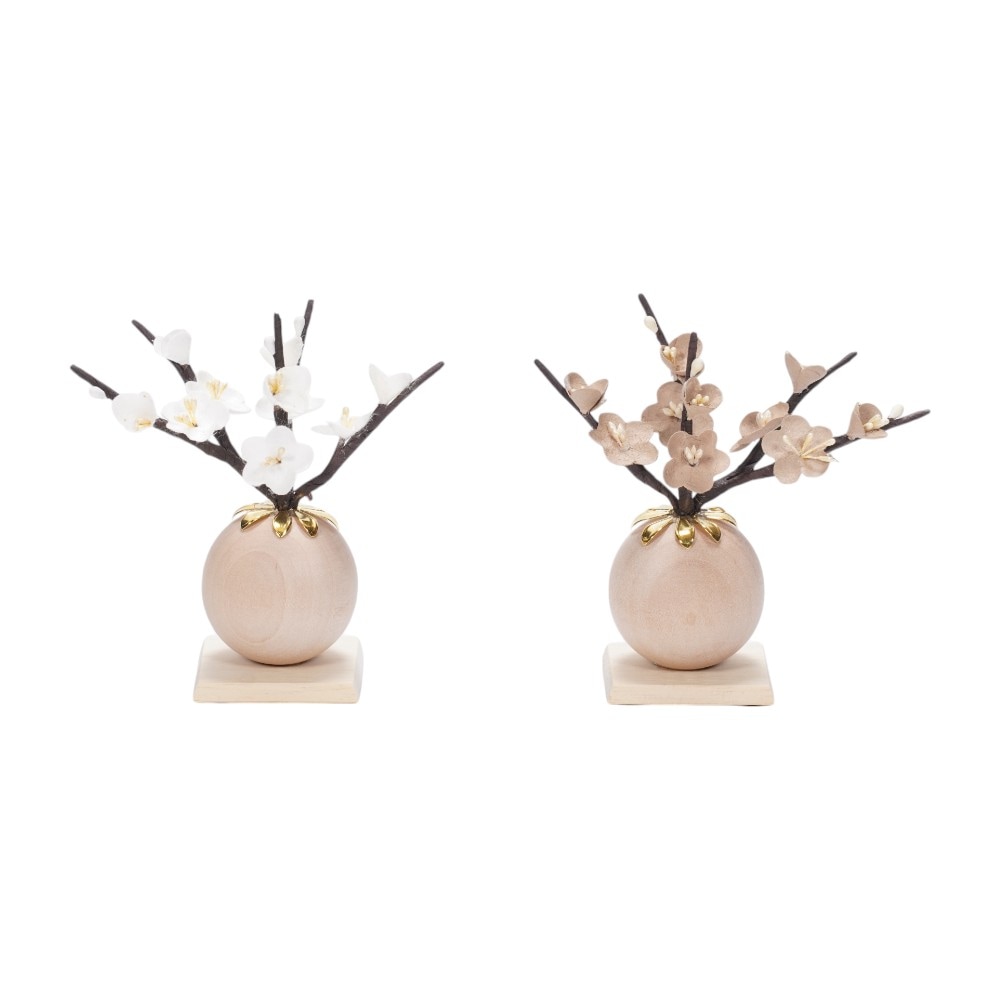 【雛人形】「葵」 桜ちらし刺繍(白・ピンク) 親王揃いアクリルケース飾り〈柴田家千代作〉[253-139]