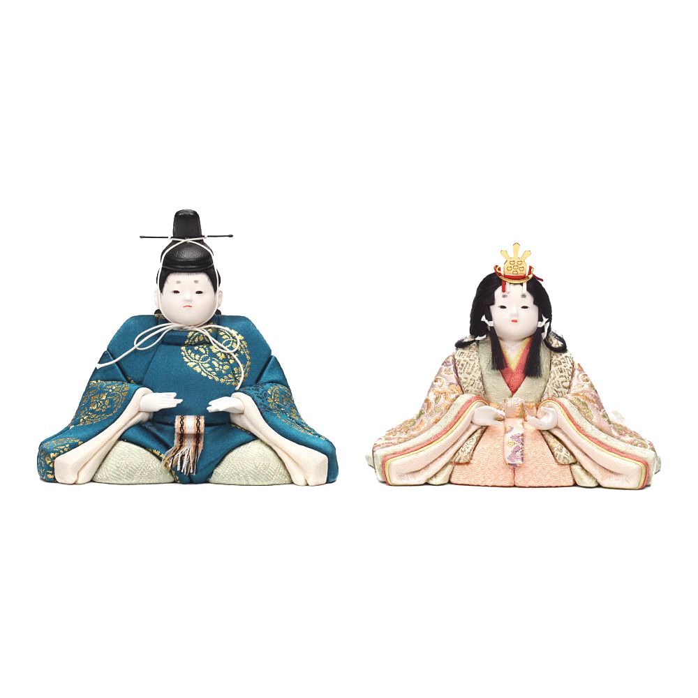 【木目込み雛人形】「芽衣」  親王揃い収納飾り | 幸一光作