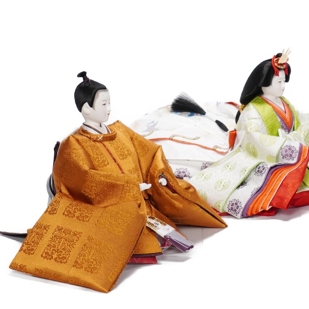 雛人形】京七番 黄櫨染 桐竹鳳凰文様 令和即位の礼 親王飾り | 小出