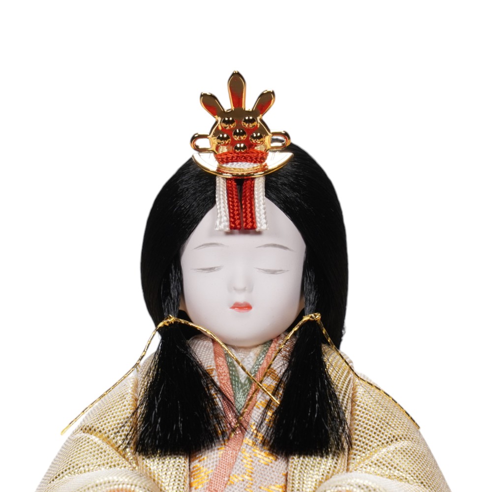 木目込み雛人形】桃山雛(緑・赤) 木目調 親王飾り | 木村一秀作