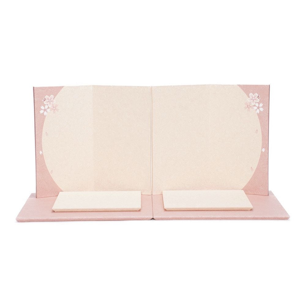 【雛人形】「京葵」 金駒刺繍(紺・赤) 桜 親王飾り〈柴田家千代作〉[243-060]