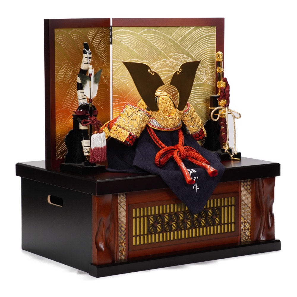 I633 ⭐ ※希少品 箱付き美品♪ 雄山：作 御兜飾り ⭐ 伝統工芸品 五月人形】10号 上杉謙信 兜飾り〈雄山作〉[235-024] | 五月人形