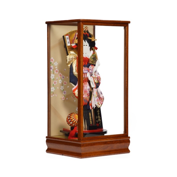 【羽子板】16号 振袖 刺繍(赤×紺)〈匠一好作〉[212-008]