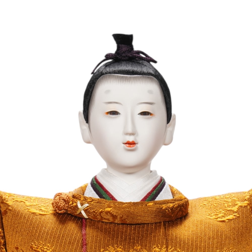 【雛人形】京十番 黄櫨染 桐竹鳳凰文様 令和即位の礼(正絹) 親王飾り | 小出松寿作