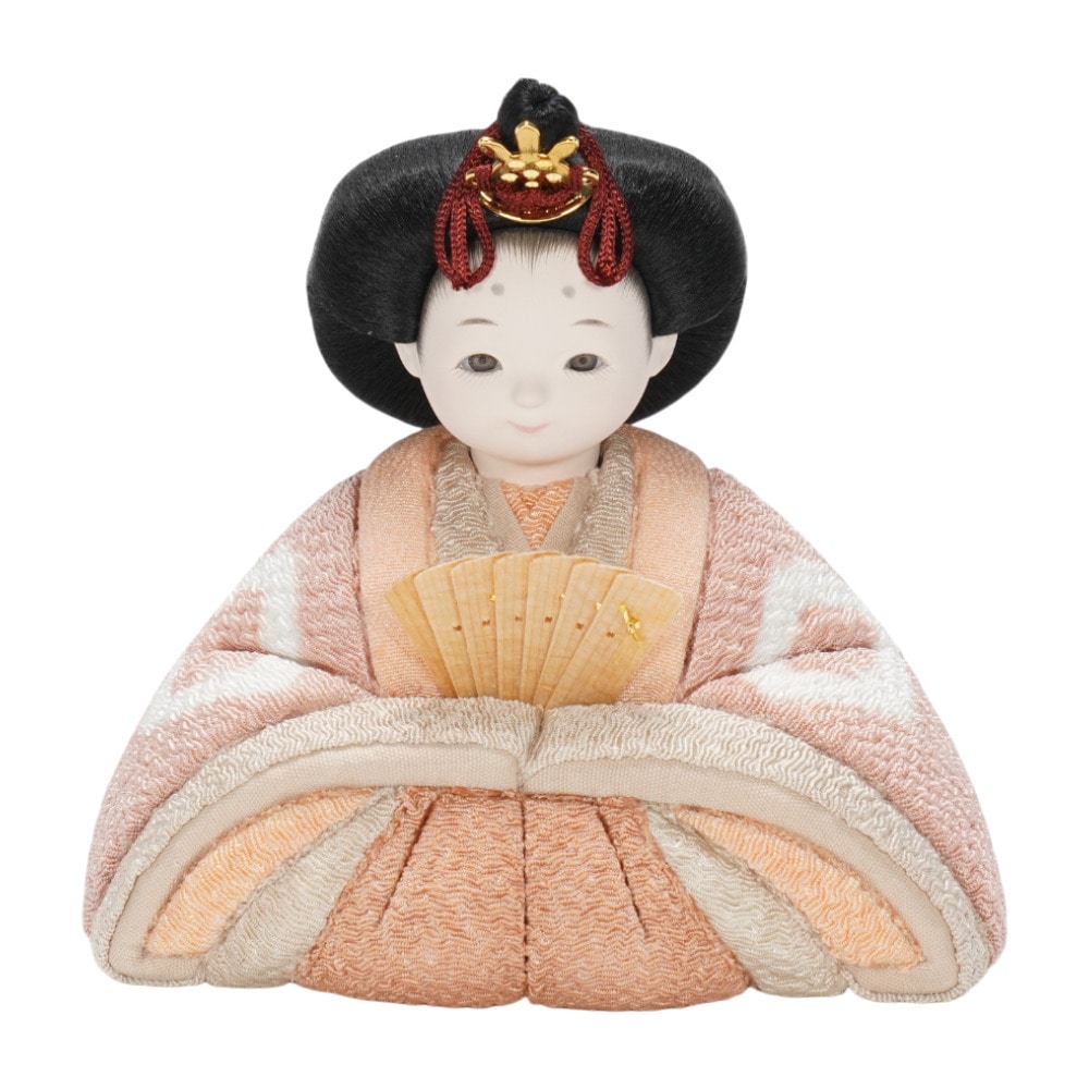 木目込み雛人形】草木染(桑の葉×茜) 親王飾り〈縫nui作〉[263-014