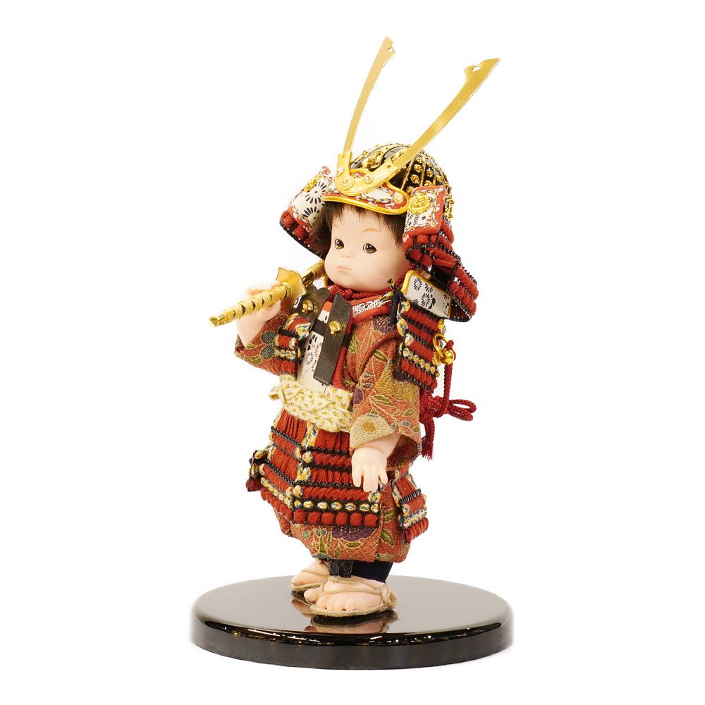 【五月人形】もののふ童 凛 赤糸威 大将飾り〈壹三作〉[255-022]