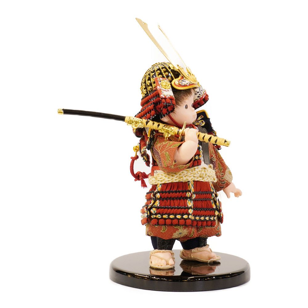 【五月人形】もののふ童 凛 赤糸威 大将飾り〈壹三作〉[255-022]