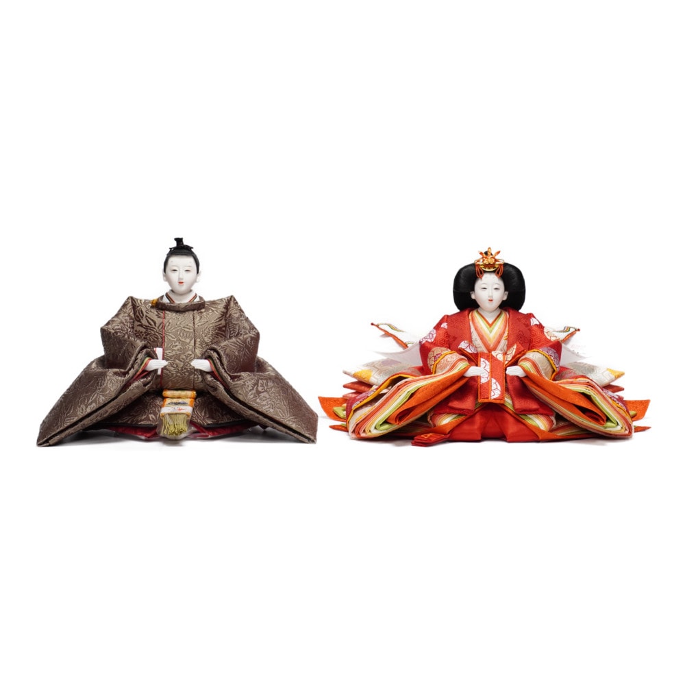 【雛人形】京十番 貴船 麹塵 桐竹鳳凰文様 親王飾り | 小出松寿作