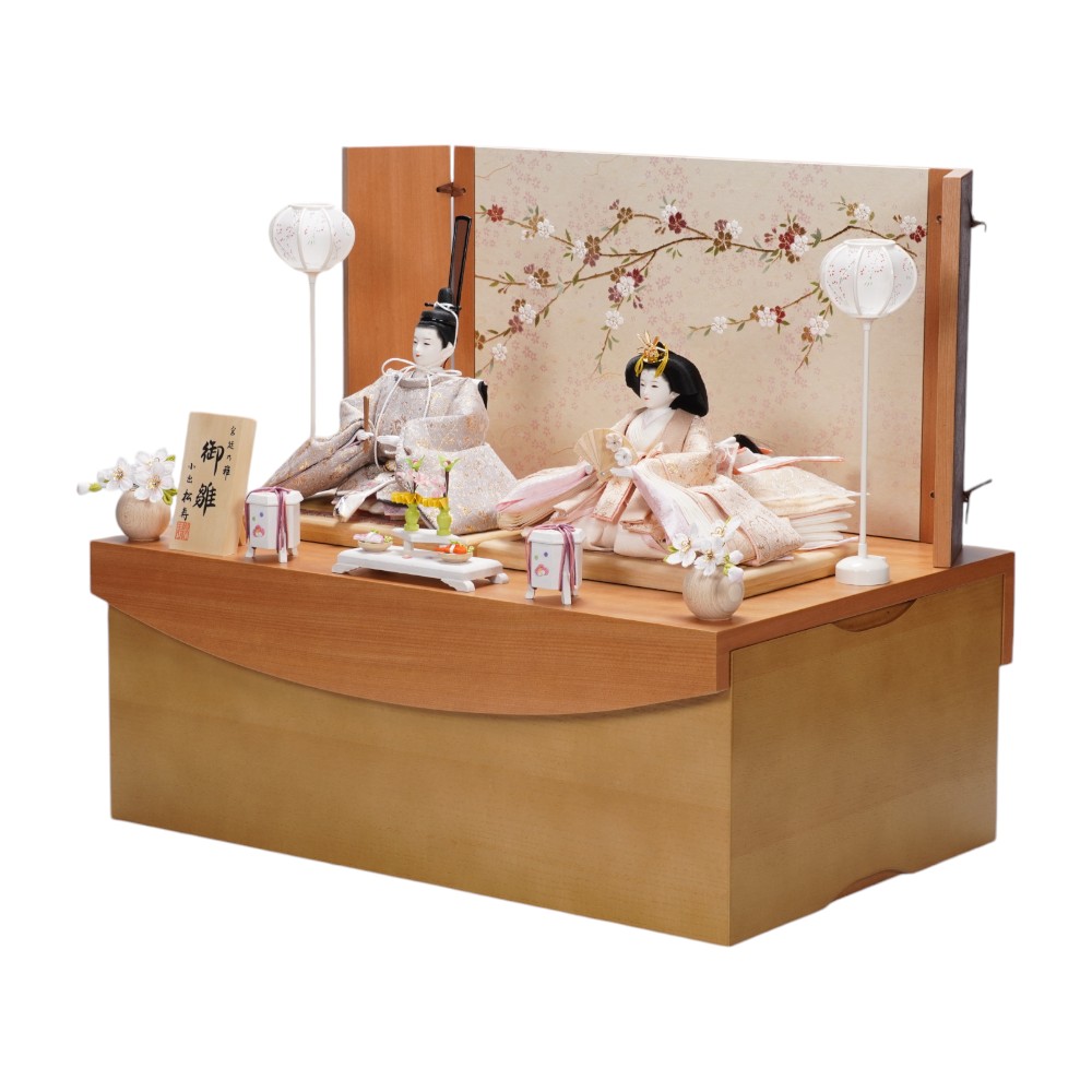 【雛人形】京十一番 高雄 唐花唐草文様 親王揃い収納飾り | 小出松寿作