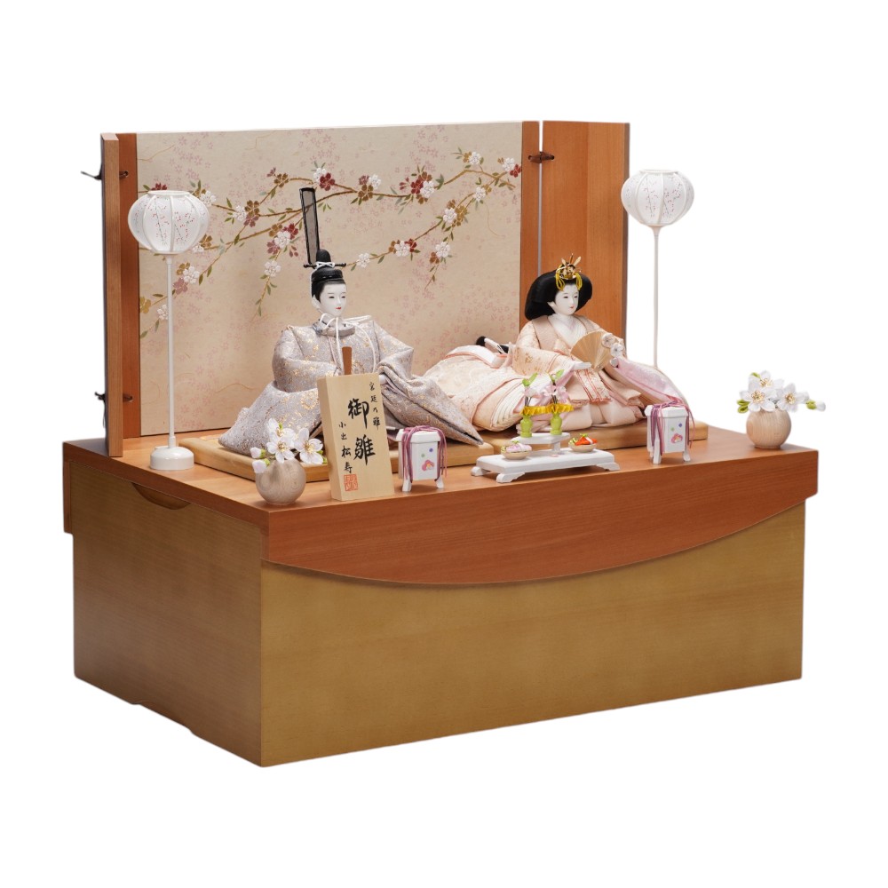 【雛人形】京十一番 高雄 唐花唐草文様 親王揃い収納飾り | 小出松寿作