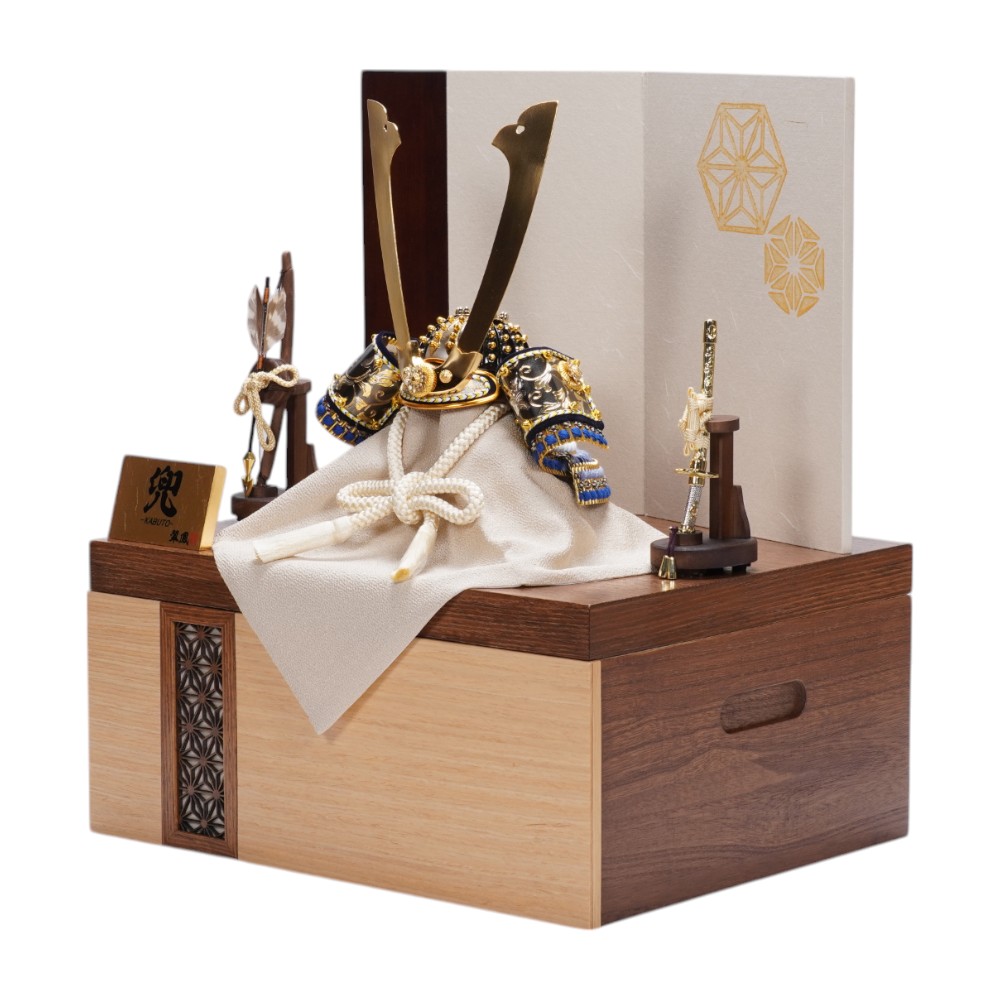 【五月人形】8号 摩天楼 青段威 兜収納飾り | 翠鳳作