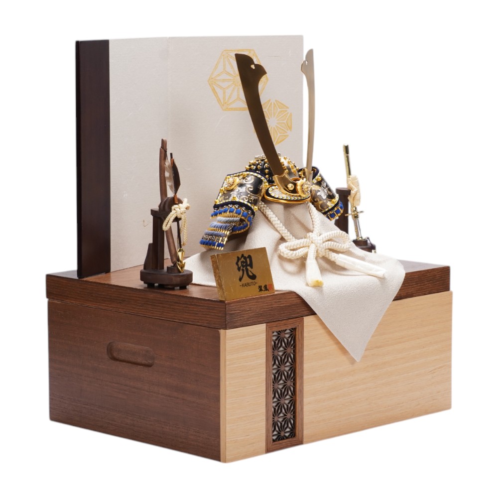 【五月人形】8号 摩天楼 青段威 兜収納飾り | 翠鳳作