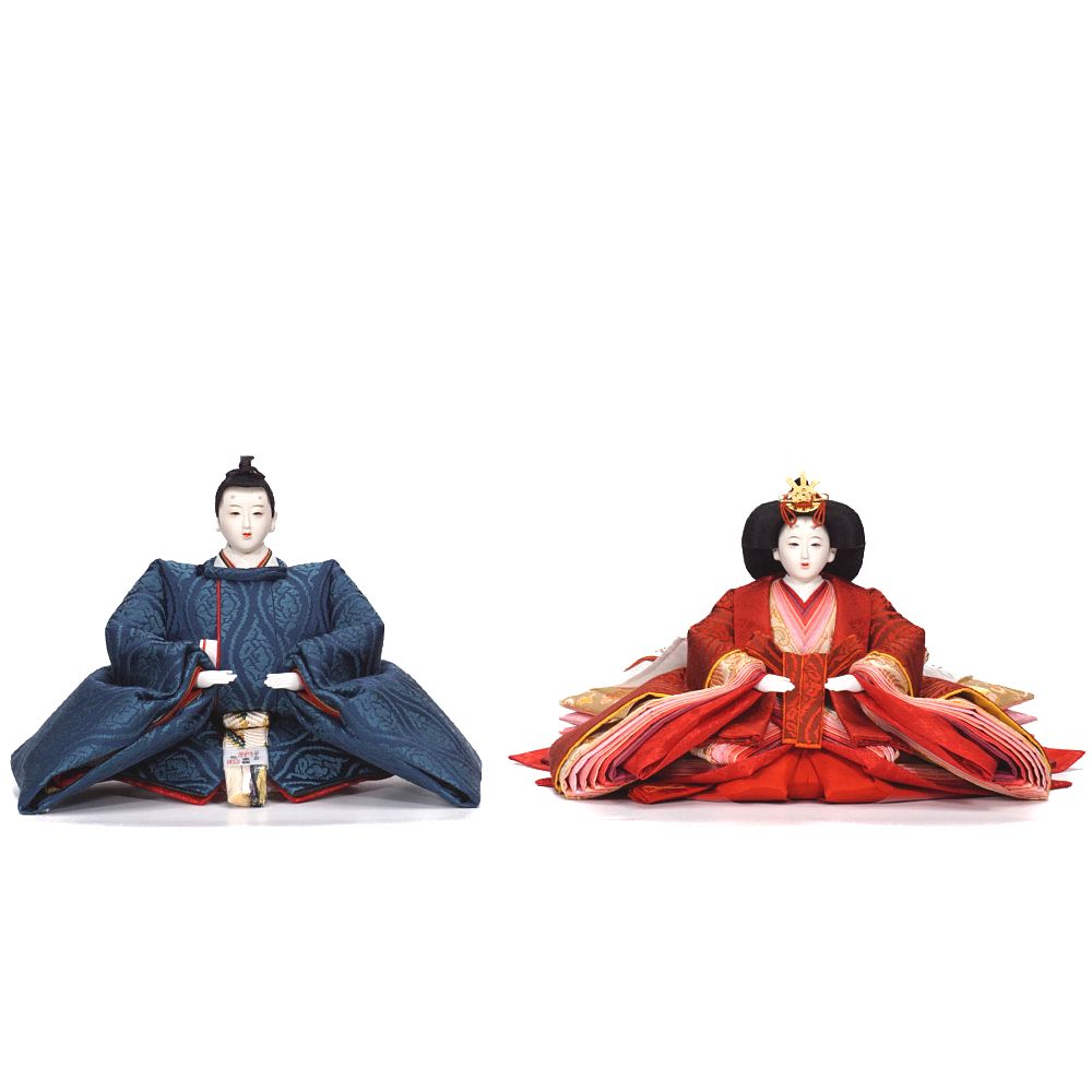 【雛人形】京十番 高雄 雲立涌文様 泥染め 親王飾り〈小出松寿作〉[243-205]