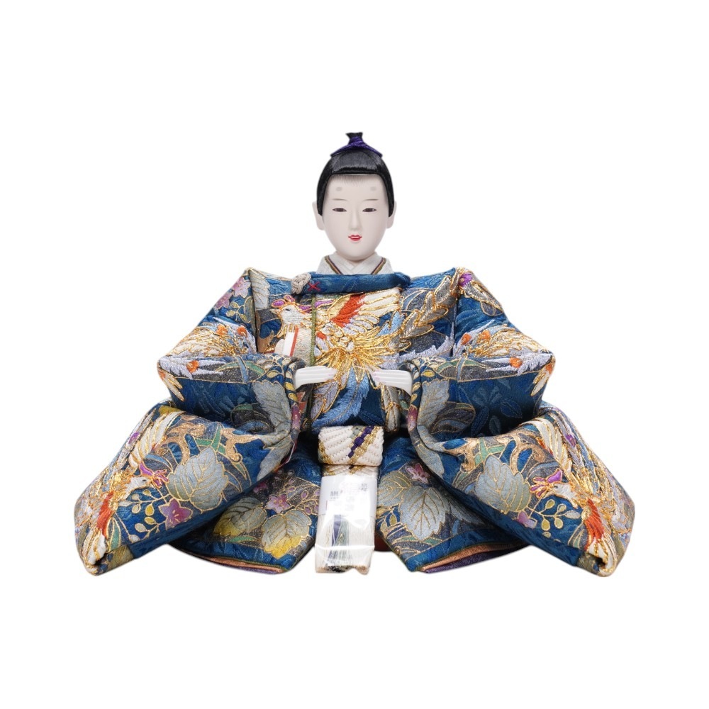 雛人形】京十一番 刺繍 鳳凰(紺・朱) 親王飾り〈望月龍翠作